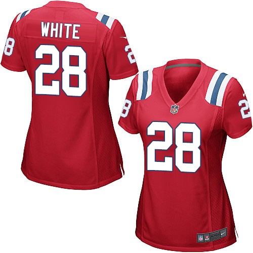 Women's Game James White Nike Jersey Red Alternate - #28 NFL New England Patriots